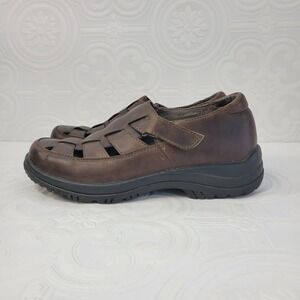 Dansko Mens Brown Leather Fisherman Sandal Sz 9.5 10 Comfort Shoes Arch Support